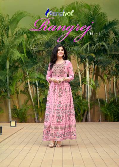 Rangrej Vol 1 By Rangjyot Festive Wear Kurti Collection